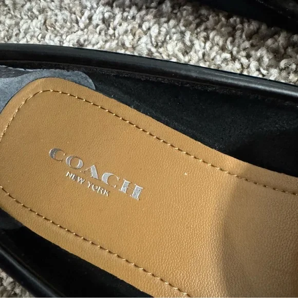 Coach Women's Black Loafers with Silver Accent Size 7 - Picture 4 of 15